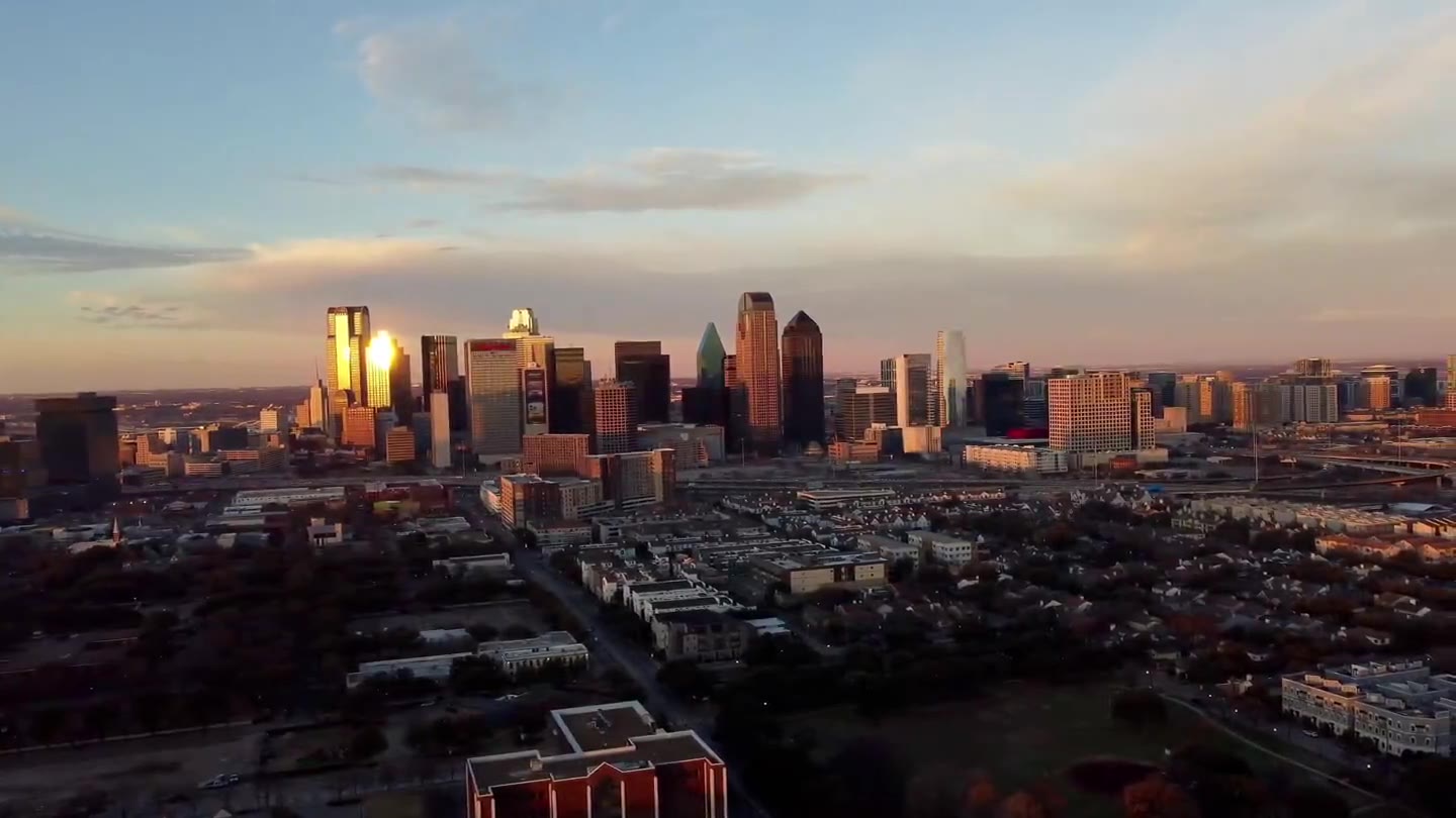 American skyline at dusk